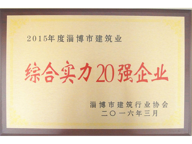 2015年度淄博市建筑業