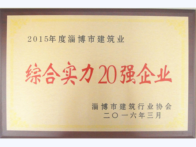 2015年度淄博市建筑業綜合實力總承包20強企業(圖1)