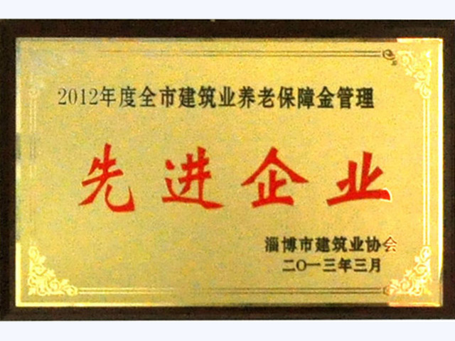 2012年全市養老保障金管理先進企業(圖1)